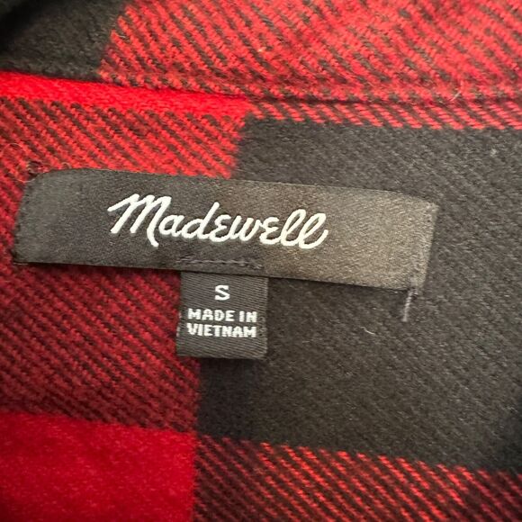 Madewell Women's plaid flannel high-low hem button down shirt, Size S - Picture 4 of 10